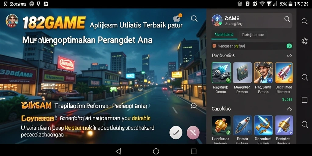 Tampilan antarmuka utama 182GAME yang sederhana dan intuitif.