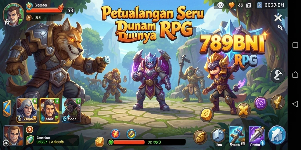 Tangkapan layar menunjukkan aksi seru dalam game RPG 789BNI.