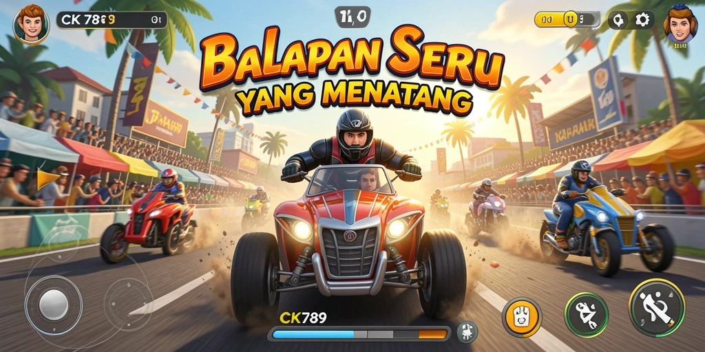 Screenshot CK789 menampilkan aksi balapan yang mendebarkan dan mobil yang mengesankan.