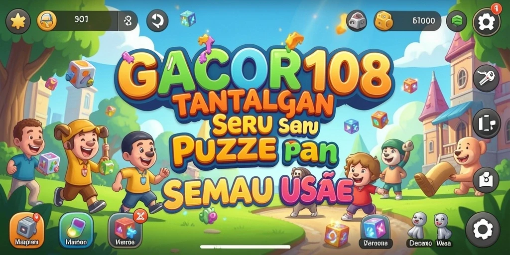 Tampilan gameplay GACOR108 menampilkan teka-teki seru yang menantang.