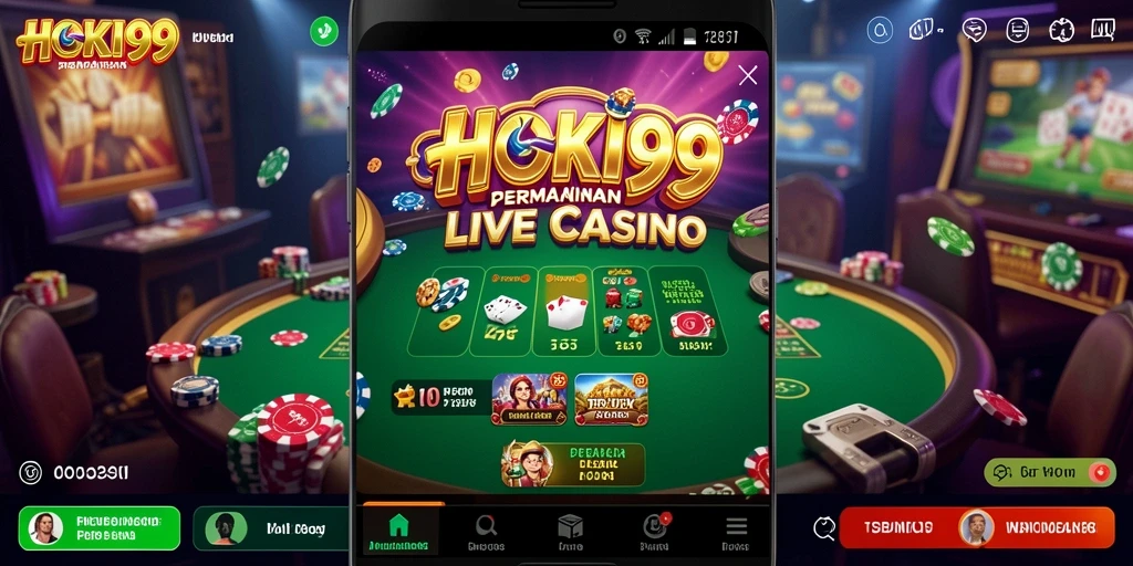Tampilan gameplay HOKI99 dengan dealer langsung dan variasi permainan kasino.
