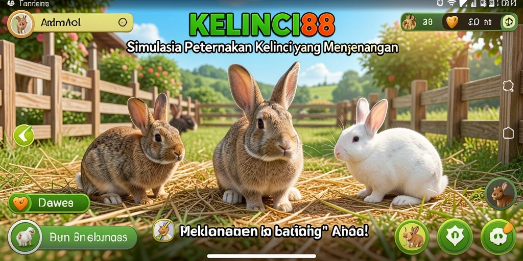 Tampilan menarik gameplay KELINCI88 dengan kelinci yang lucu.