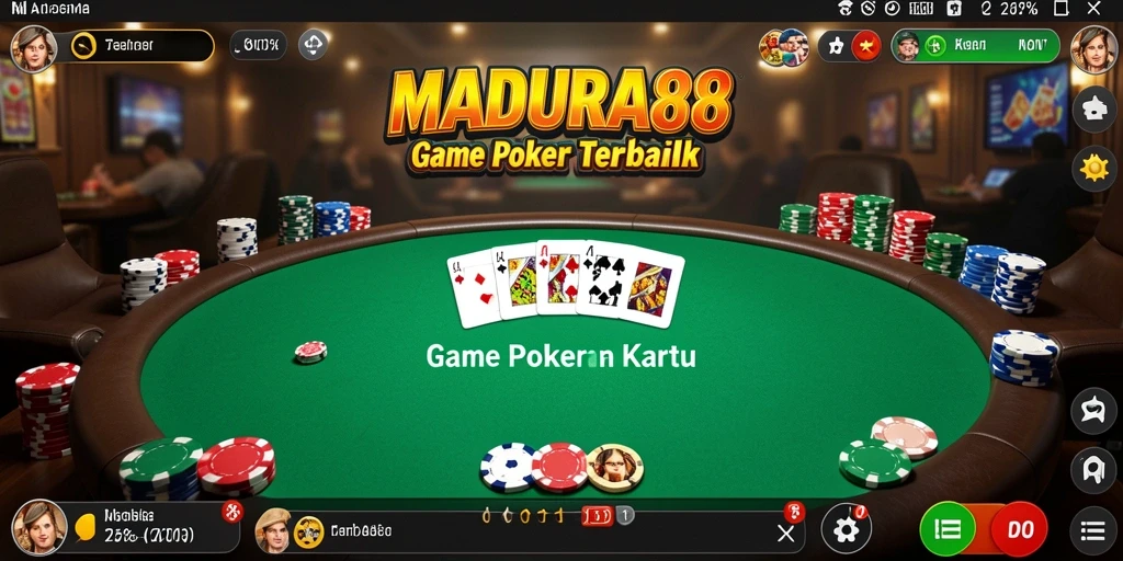 Tampilan gameplay Poker yang penuh aksi di MADURA88.