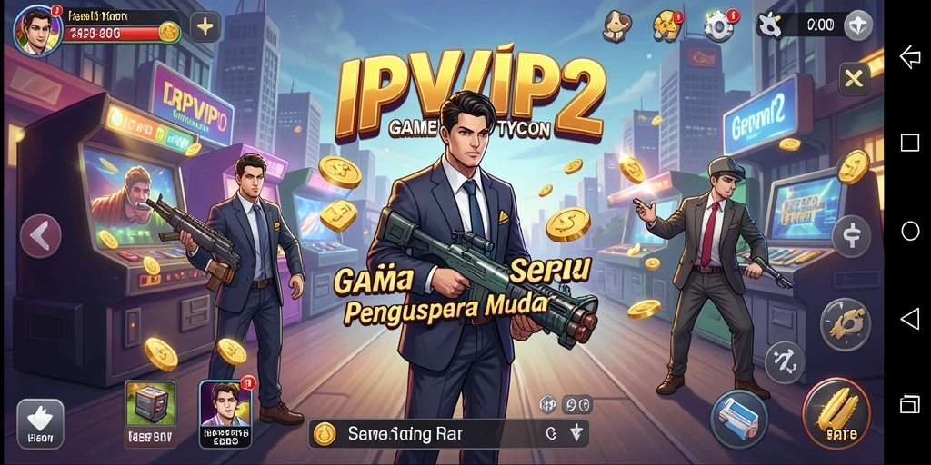 Screenshot utama menampilkan suasana seru gameplay Tycoon.