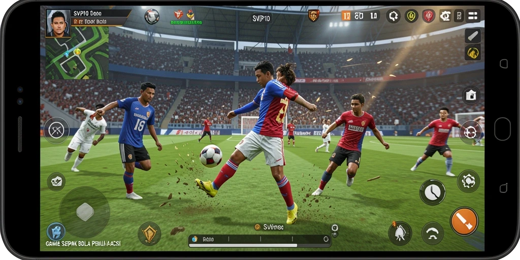 Tampilan gameplay SVIP10 yang mendebarkan dan penuh aksi sepak bola.